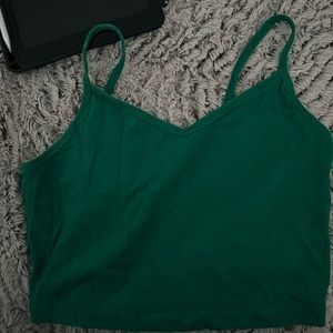 **NEVER WORN** green strap crop top size medium